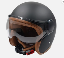 Low Profile Matt Black ECE Approved Open Face FS Retro Helmet bundle