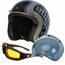 Merlin Racer Low Profile ECE 22-06 Open Face Helmet Bundle