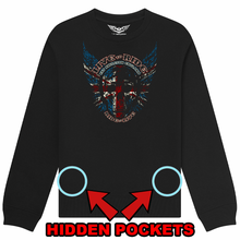 Fat Skeleton Live to Ride "Stealth" zip pocket Sweatshirt - Fat Skeleton UK