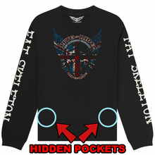 Fat Skeleton Live to Ride "Stealth" zip pocket Sweatshirt - Fat Skeleton UK