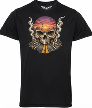 Badlands Skull Biker T Shirt by Fat Skeleton