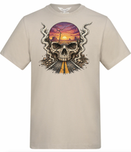 Badlands Skull Biker T Shirt by Fat Skeleton