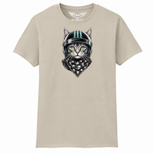 Blue Helmet Biker Kitty Ladies Softstyle T Shirt