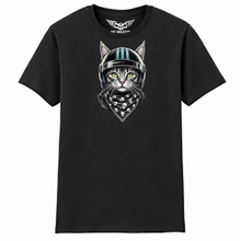 Blue Helmet Biker Kitty Ladies Softstyle T Shirt