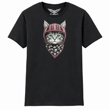 Pink Helmet Biker Kitty Ladies Softstyle T Shirt