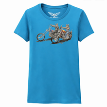 Easy Rider Live to Ride - Meow to Live - Kitty Biker Icon LADIES Softstyle T Shirt
