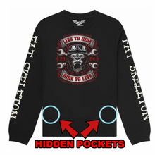 Biker Gorilla "Stealth" zip pocket Sweatshirt