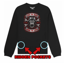 Biker Gorilla "Stealth" zip pocket Sweatshirt