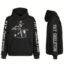 Fat Skeleton Rawhide Biker Cowboy Hooded Sweatshirt