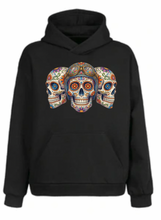 Sugar Skull Triumverate Biker Hooded Sweatshirt