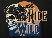 Aviator Skull Ride Wild Skull T Shirt