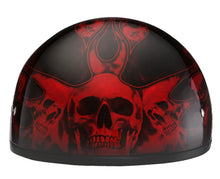 Daytona Helmets Red Skulls Skull Cap DOT Helmet