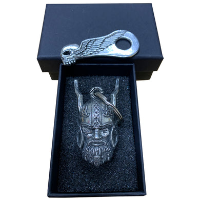 3D Odin & Helmet Guardian Angel Bell with Skull Hanger & Gift Box