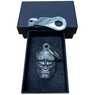 3D Biker Gorilla Guardian Angel Bell with Skull Bell Hanger & Gift Box