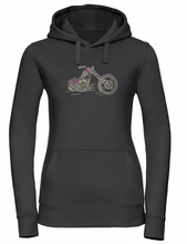 Old School Chopper Purple & Silver Rhinestone Stud Ladies Softstyle Pullover Hoodie