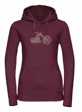 Old School Chopper Purple & Silver Rhinestone Stud Ladies Softstyle Pullover Hoodie