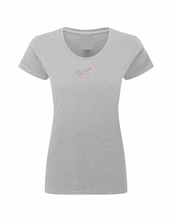 Ladies Biker Multi Coloured Chopper Rhinestone Stud T Shirt