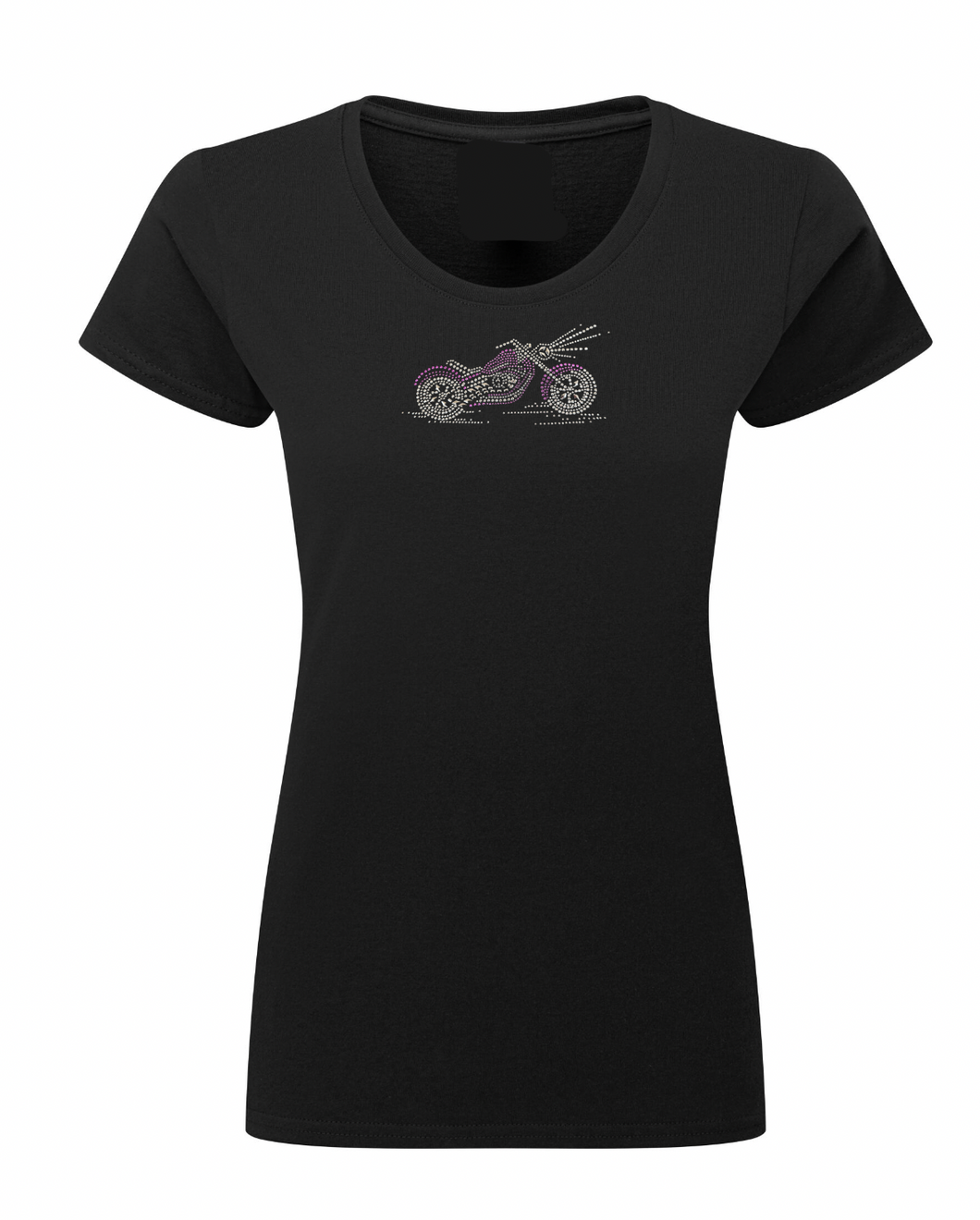 Ladies Night Cruise Purple & Silver Rhinestone Stud T Shirt