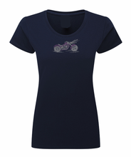 Ladies Night Cruise Purple & Silver Rhinestone Stud T Shirt