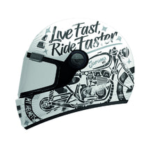 MT Jarama SV Art White And Black Full Face Motorcycle Helmet
