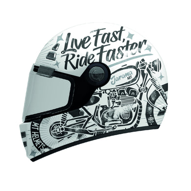 MT Jarama SV Art White And Black Full Face Motorcycle Helmet