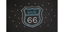 Ladies Route 66 Blue Coloured Rhinestone Stud T Shirt