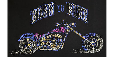 Born to Ride Rhinestone Stud Ladies Softstyle Pullover Hoodie