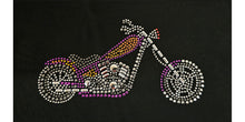Ladies Biker Multi Coloured Chopper Rhinestone Stud T Shirt