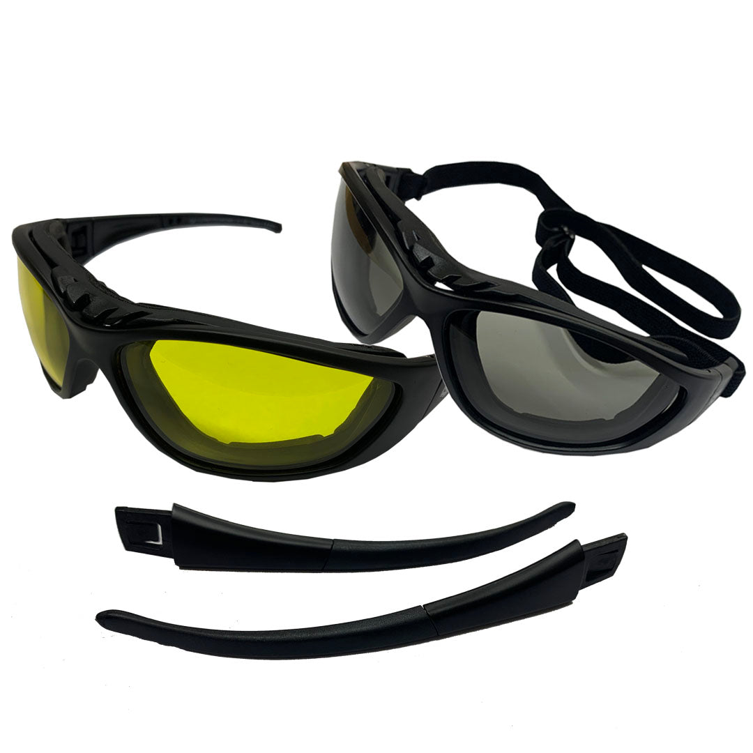 prescription goggles for motorcycle riding Sturgis 24 Prescription Rider Eyewear by Fat Skeleton-Yellow to Dark– Fat Skeleton UK