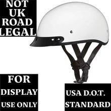 Daytona Helmets Gloss White Skull Cap DOT Helmet & Peak