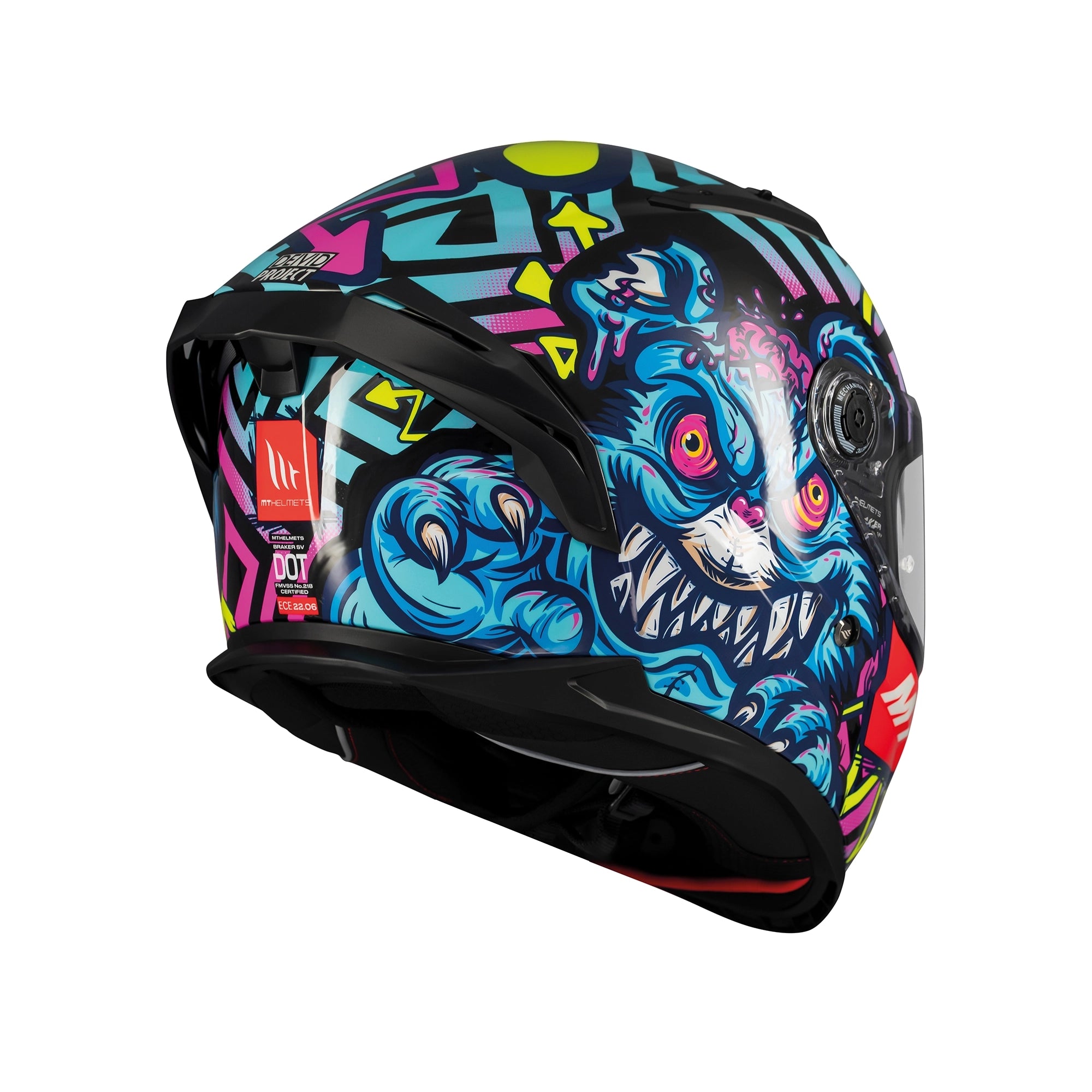 fat skeleton motorcycle helmets MT Braker Crazy Teddy Full Face Motorcycle Helmet