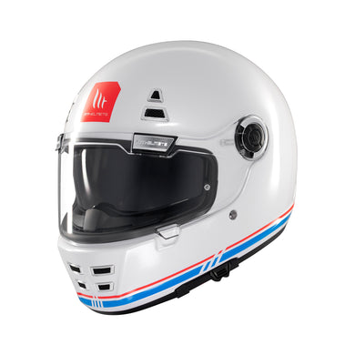 MT Jarama SV Plain White Full Face Motorcycle Helmet