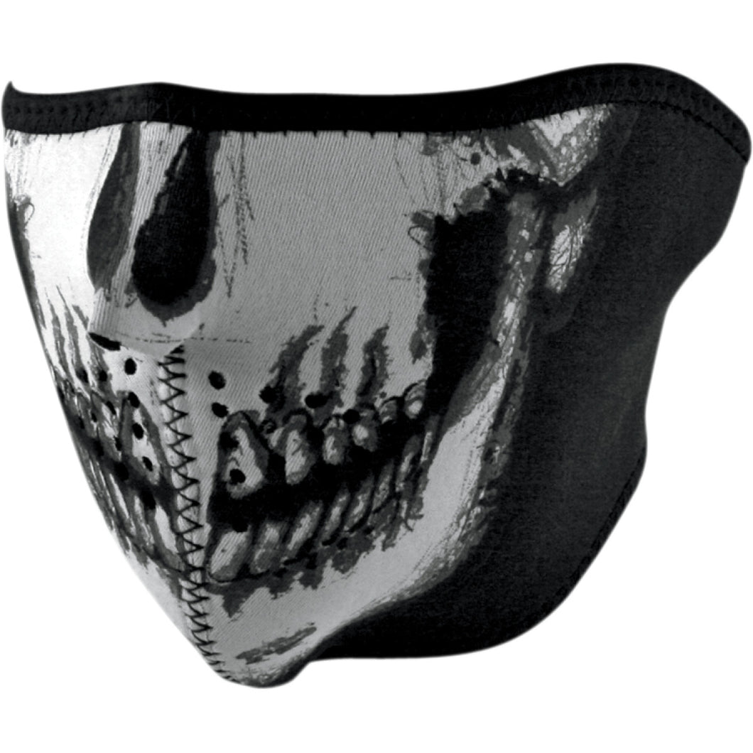 Glow in the Dark Skull Neoprene Half Face Mask, Neck Warmers & Face Masks - Fat Skeleton UK