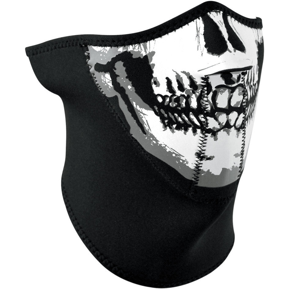 Longer Neck Half Face Skull Neoprene Mask, Neck Warmers & Face Masks - Fat Skeleton UK