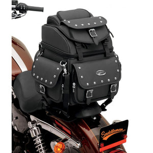 Saddlemen Back Seat / Sissy Bar Bag studded design, Motorcycle Accessories - Fat Skeleton UK