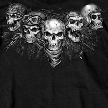 Hot Leathers Five Skulls Biker T Shirt, Mens Clothing - Fat Skeleton UK