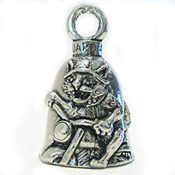 Biker Cat Guardian Angel Bell, Lifestyle Accessories - Fat Skeleton UK