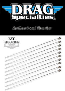 Drag Specialities 4" Chrome Cable Ties, Motorcycle Accessories - Fat Skeleton UK