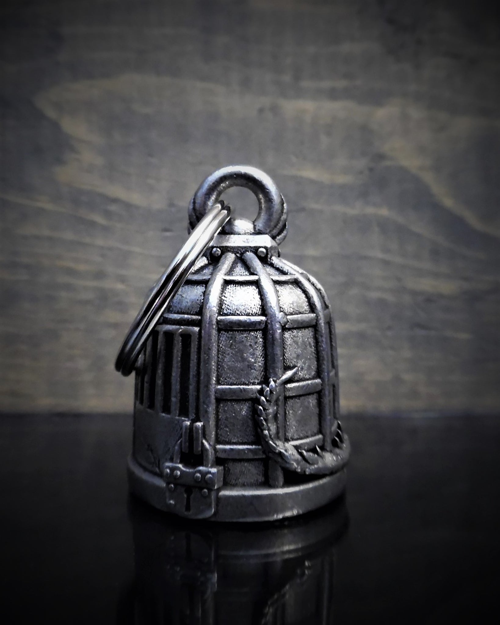 Gremlin in Cage Guardian Angel Bell Fat Skeleton UK