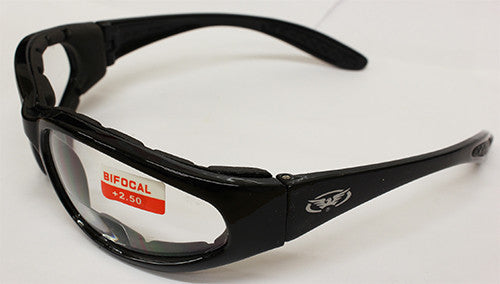 Hercules Indistructible Bi Focal Clear Lens Rider Glasses, Eyewear - Fat Skeleton UK