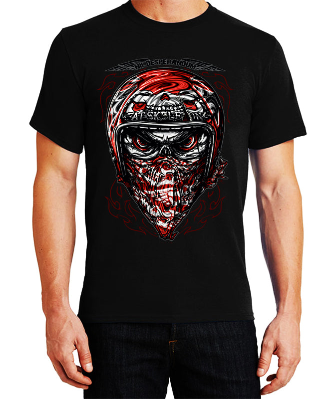 Fat Skeleton Helmet Bandana T Shirt