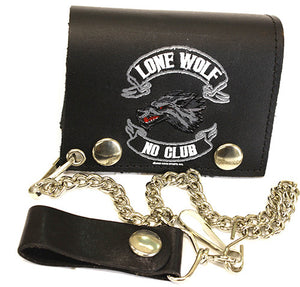 Lone Wolf Tri-Fold Chain Wallet, Lifestyle Accessories - Fat Skeleton UK