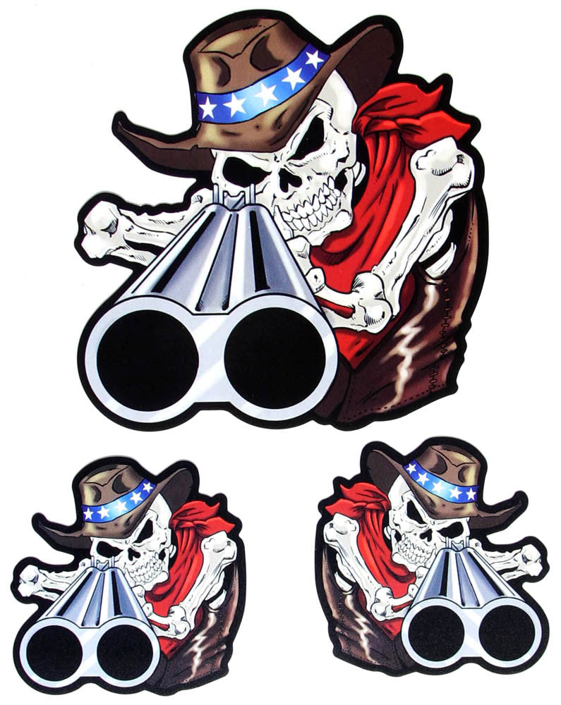 Rebel Skull & Shotgun Sticker Set, Lifestyle Accessories - Fat Skeleton UK
