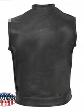 American Made Outlaw Style Leather Waistcoat / Cut