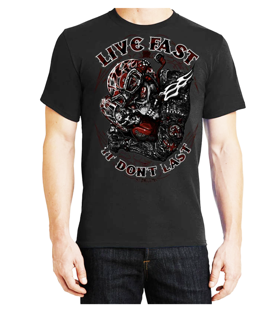 Fat Skeleton Live Fast It Don't Last T Shirt– Fat Skeleton UK