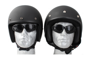 Matt Black with Orange Stripe Daytona Low Profile D.O.T. Open Face Helmet