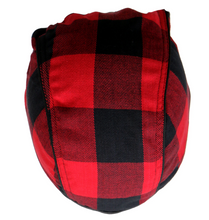 RED Check Flannel with Leather Trim Pre-Tied Zandana - Bandana