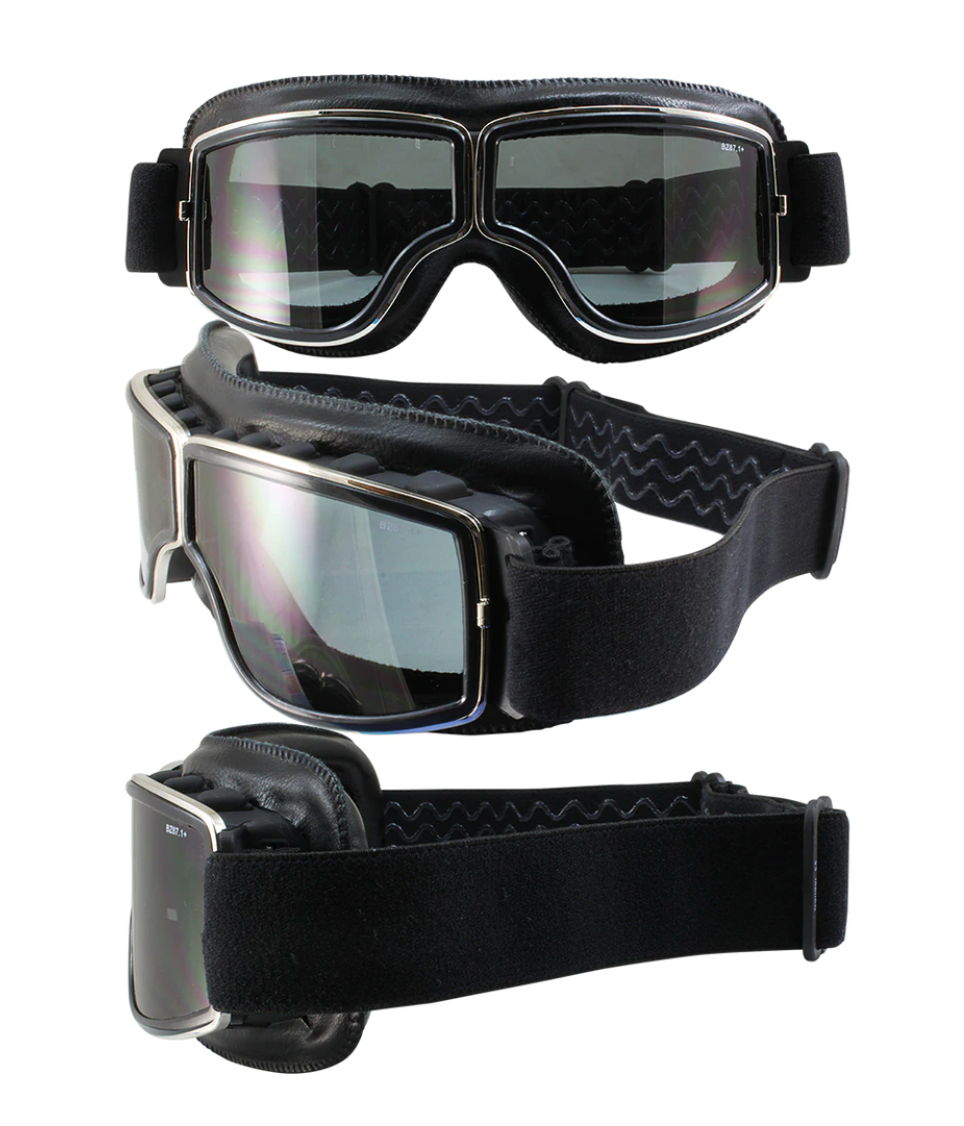 Smoke Lens Aviator style Retro Pilot Goggles