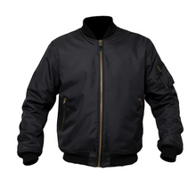 ARMR Kevlar lined BLACK Bomber Jacket with Elbow & Shoulder armour