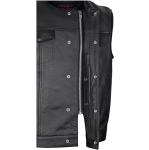 Paisley Lined Club Style Leather Waistcoat / Cut by Vance Leathers
